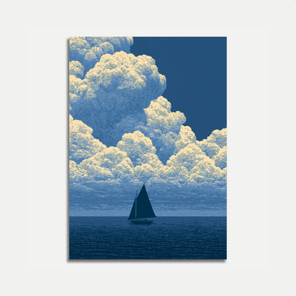 Sailboat Under Golden Clouds Poster