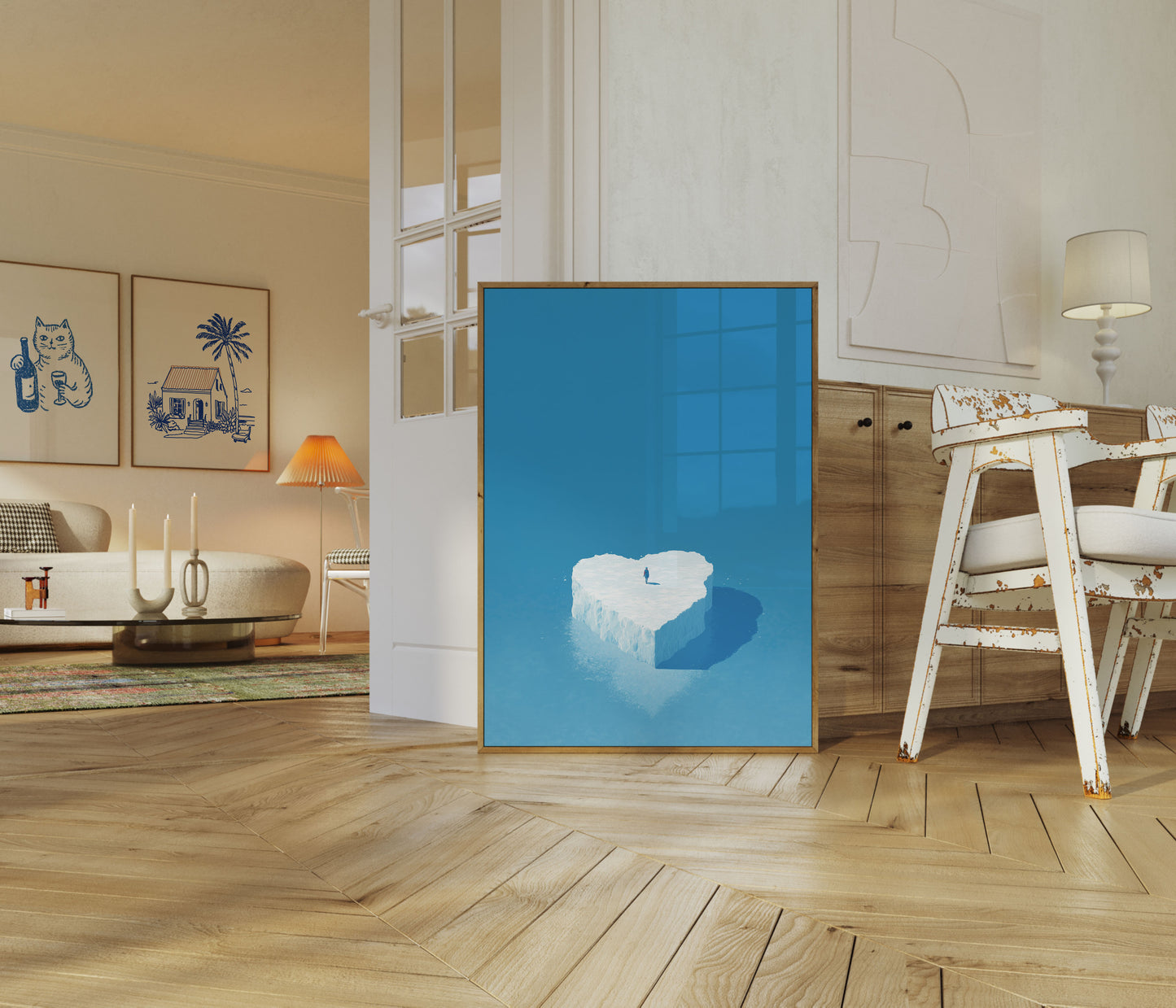 Solitary Figure on Icy Peak Poster