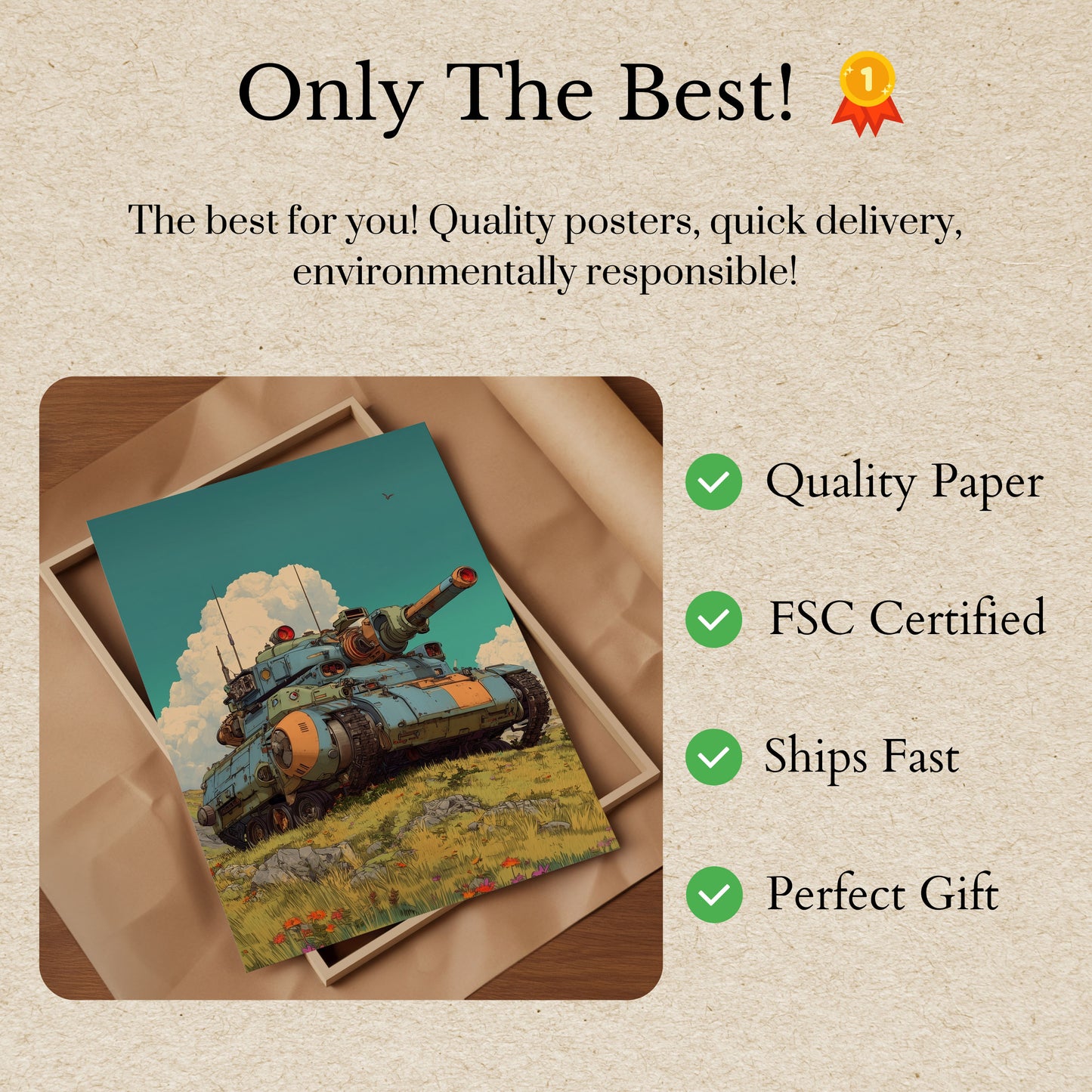 Vintage Sci-Fi Battle Tank Poster