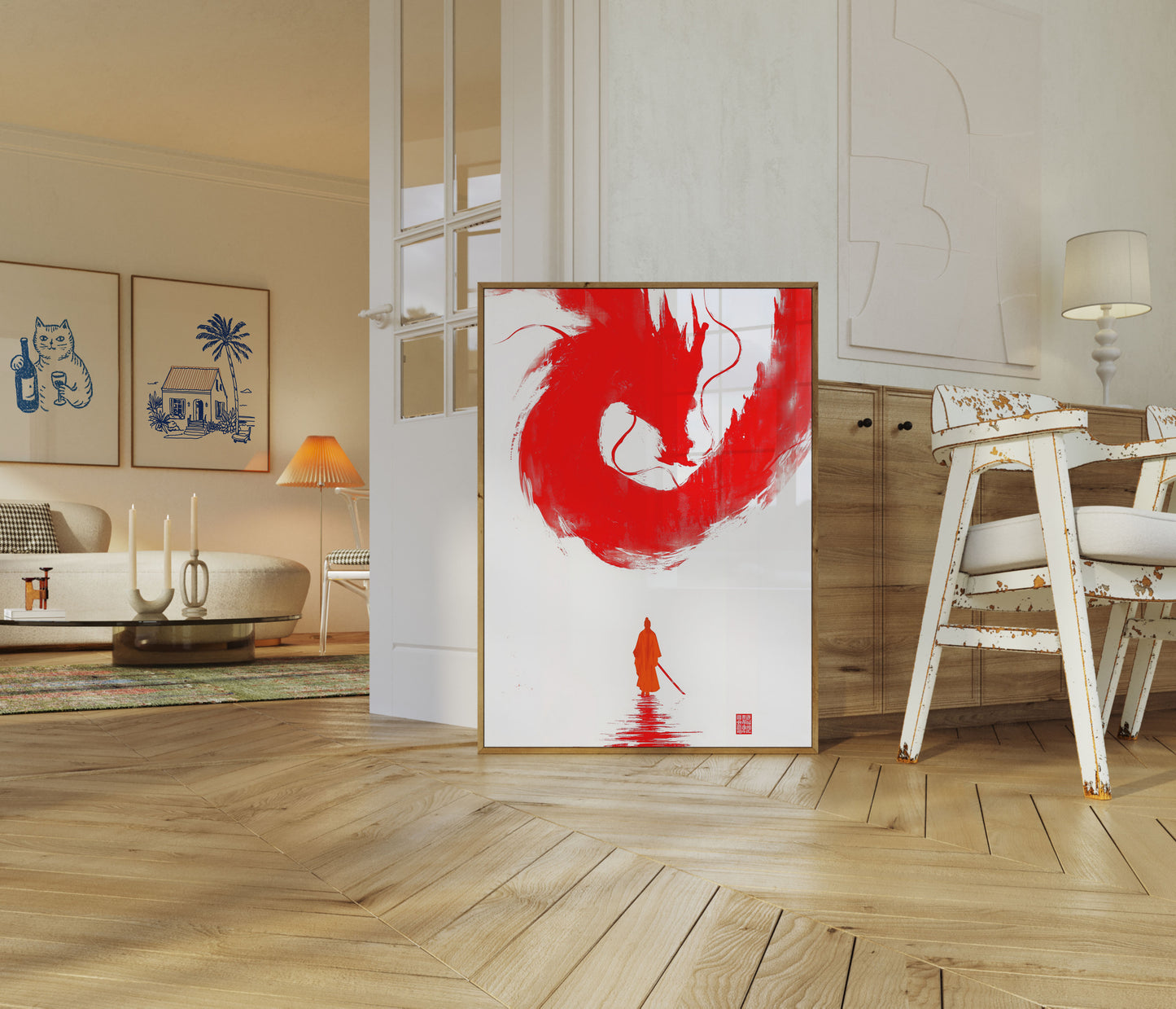 Crimson Dragon Warrior Poster