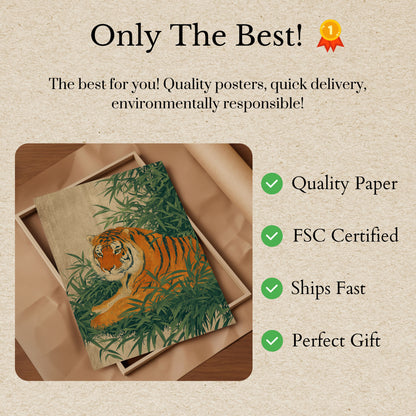 Tiger in Bamboo Forest Poster