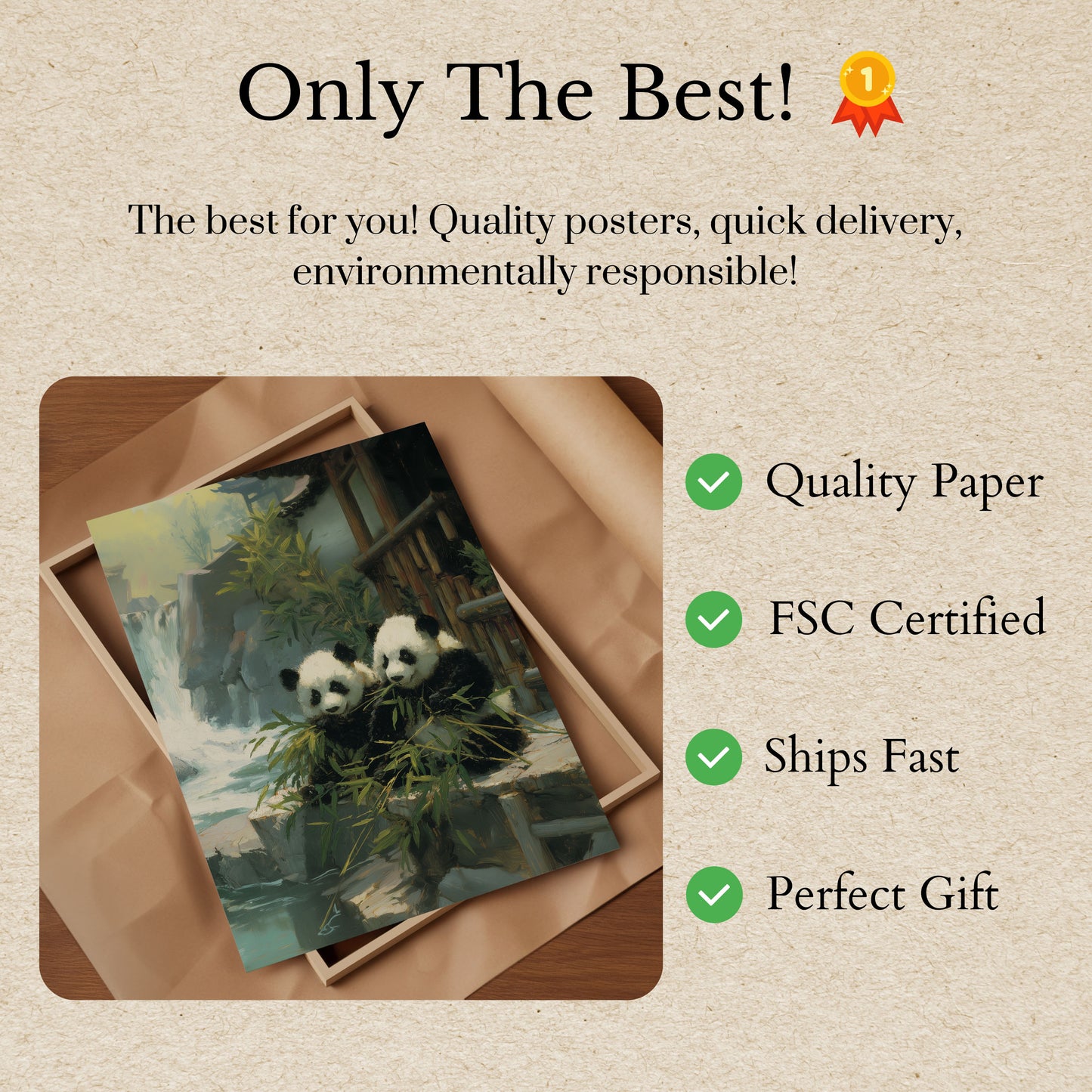 Serene Pandas Bamboo Sanctuary Poster