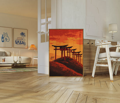 Sacred Torii Gates Sunset Poster