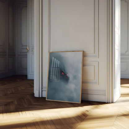 Crimson-Eyed Dragon Shadow Poster