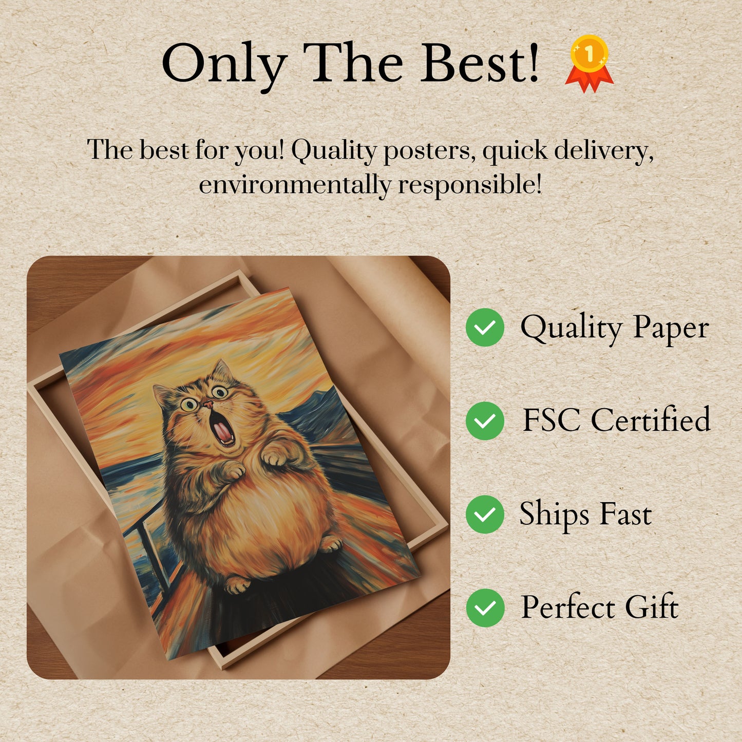 Screaming Cat Existential Art Poster