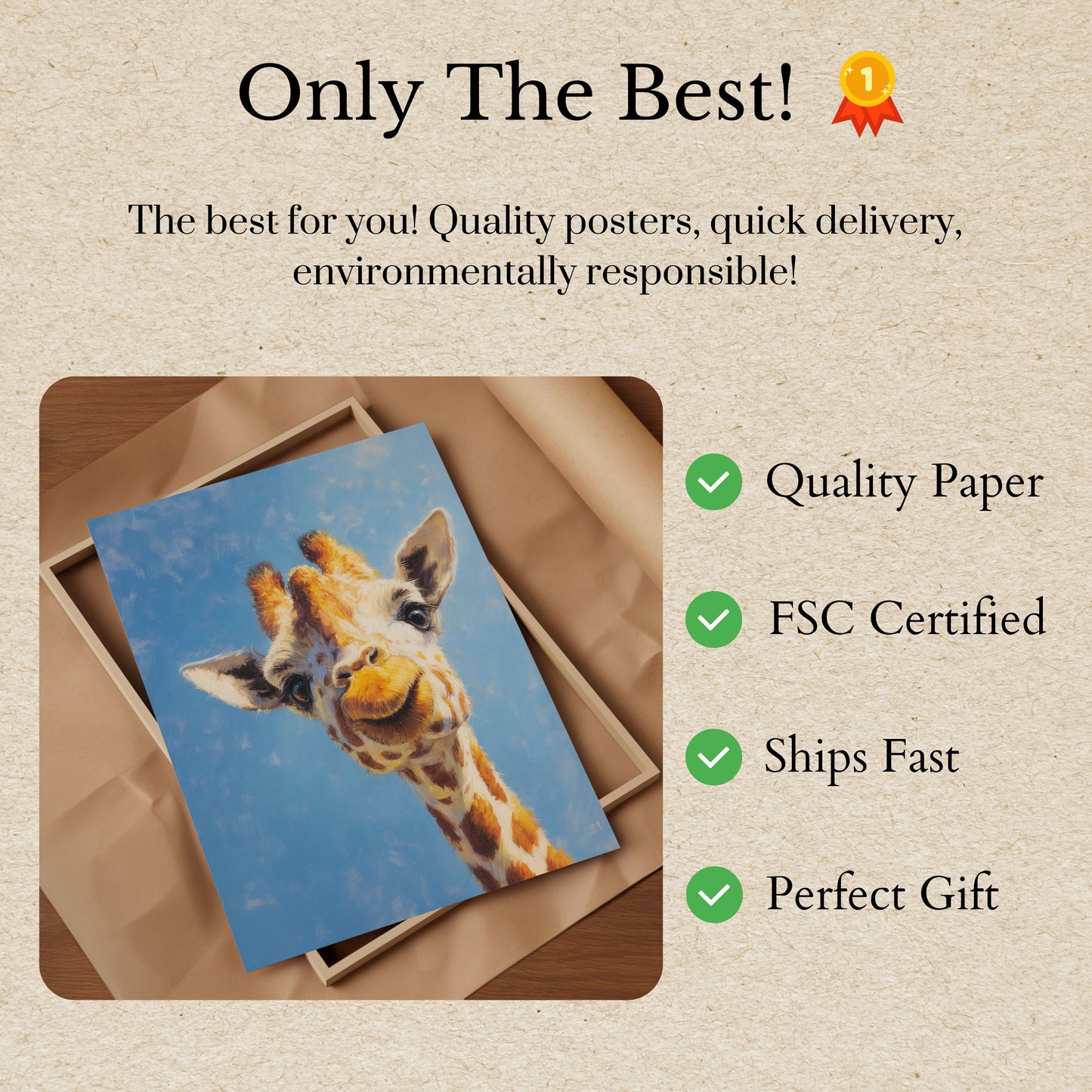 Charming Giraffe Sky Poster