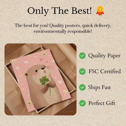 Lucky Clover Otter Poster