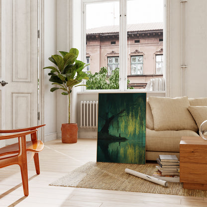 Solitary Contemplation by the Willow Poster