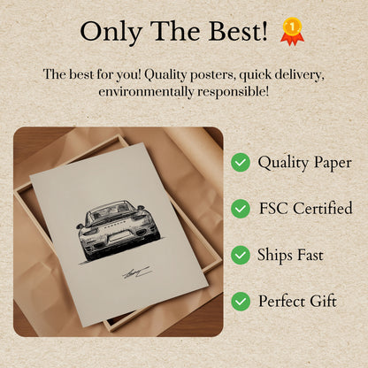 Classic Porsche Rear View Poster