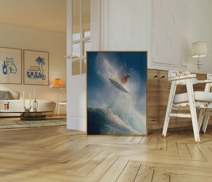 Epic Surfing Wave Explosion Poster