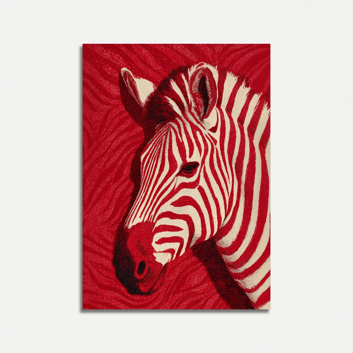 Red Zebra Stripes Art Poster