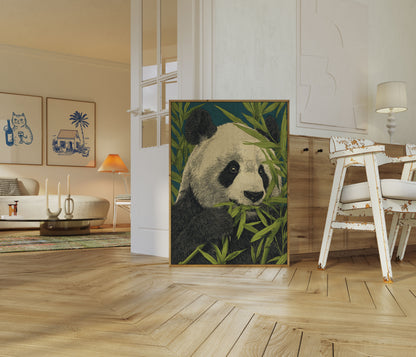 Giant Panda Bamboe Eetende Poster