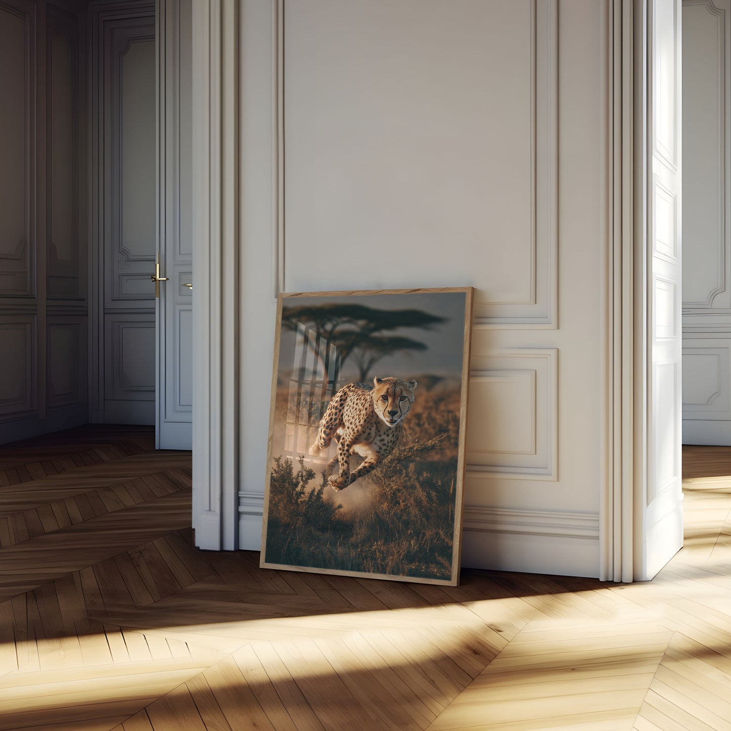 Cheetah Running in Dust Poster