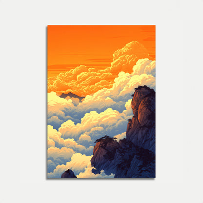 Póster de Acantilados de Montaña Sobre las Nubes