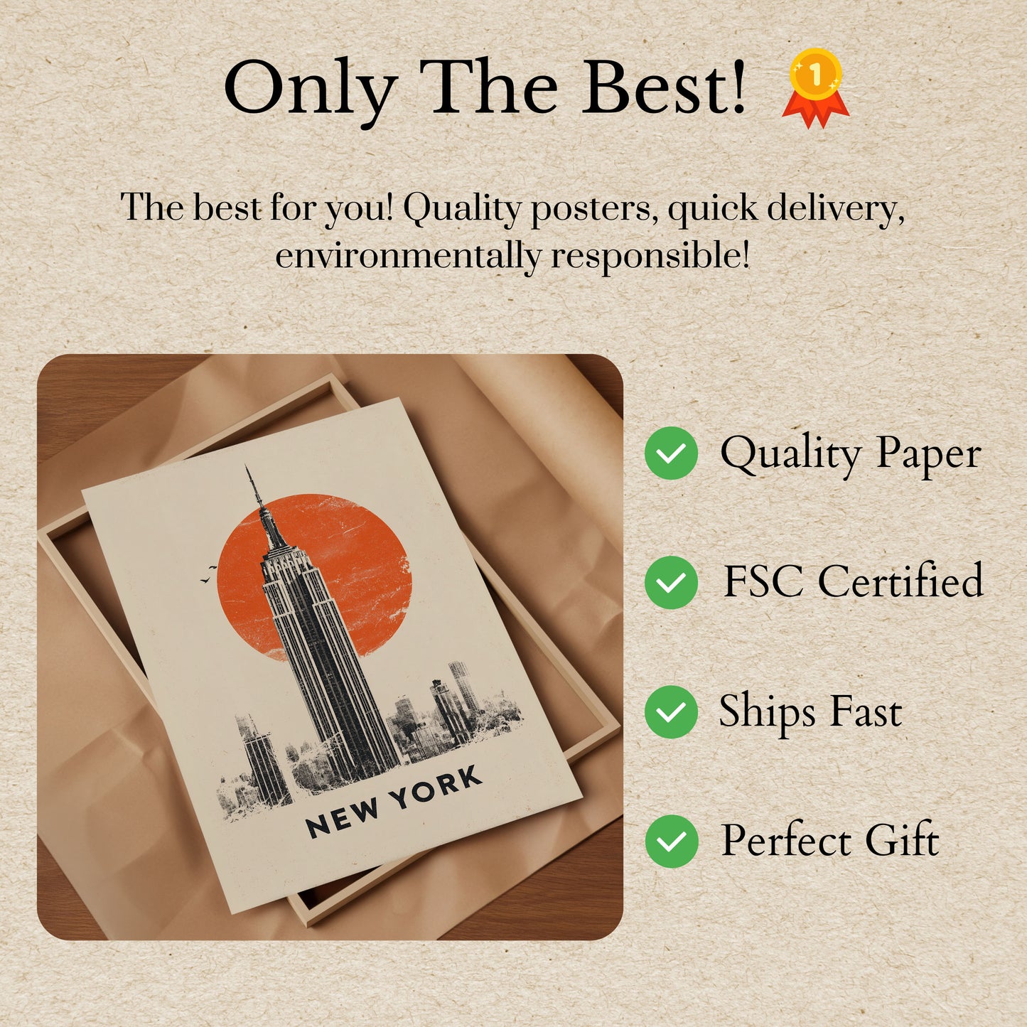 Empire State New York Cityscape Poster