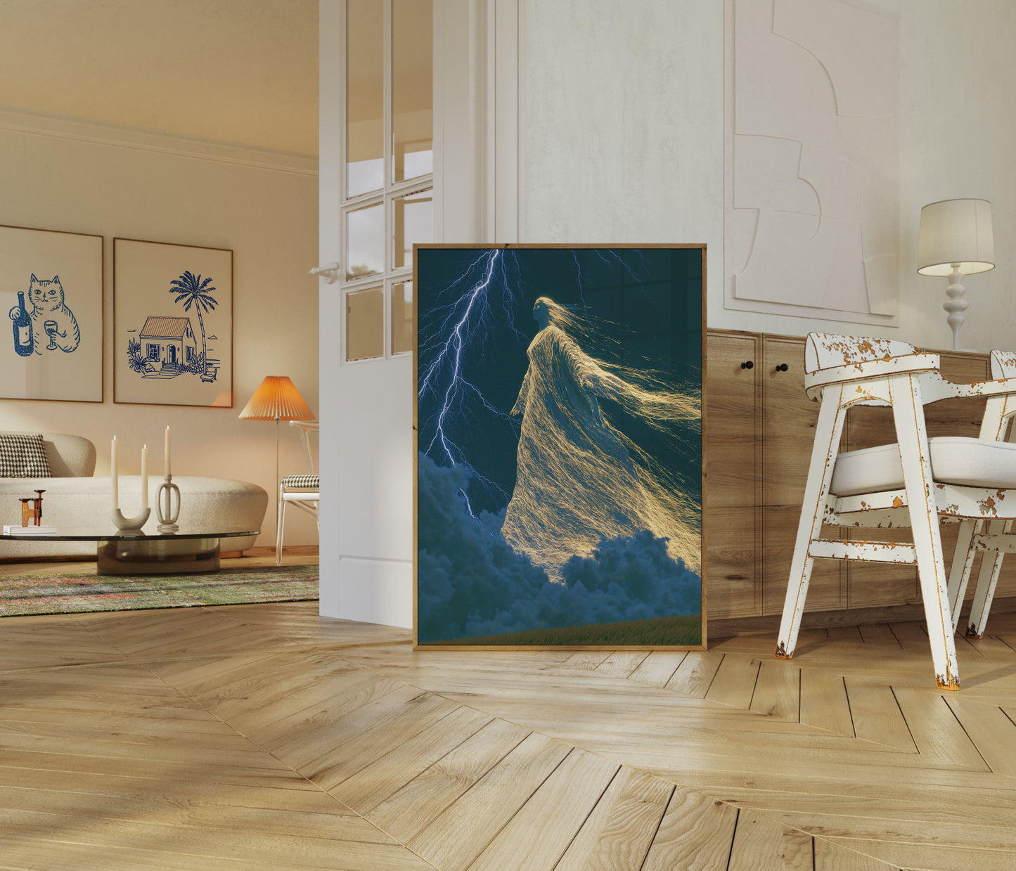 Ethereal Angel in the Storm Poster