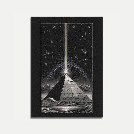 Kosmischer Lichtstahl-Pyramiden-Poster
