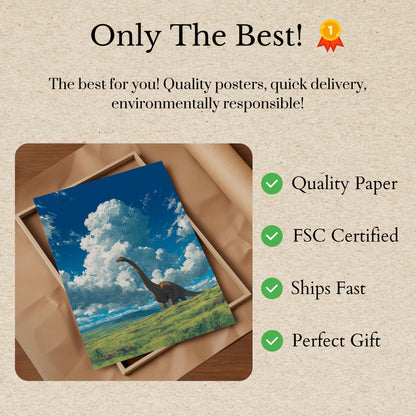 Brachiosaurus Under Majestic Clouds Poster