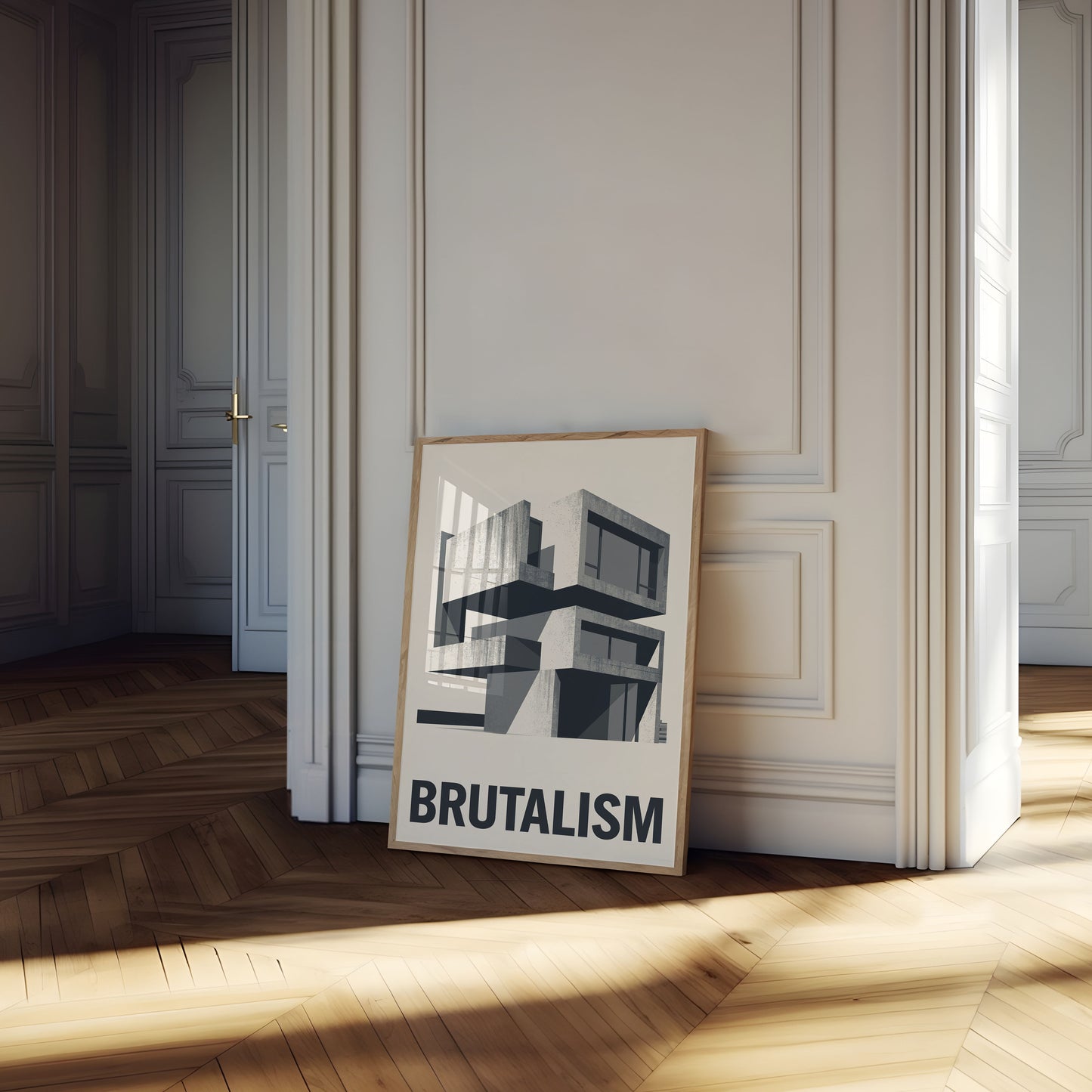 Brutalist Architecture Design Poster
