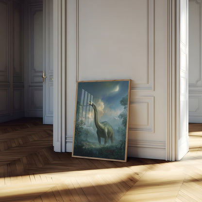 Ancient Brontosaurus Landscape Poster