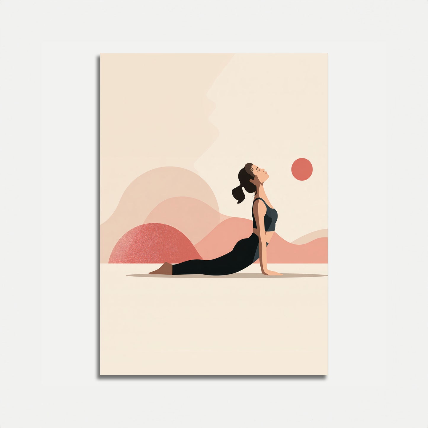 Solnedgångs Berg Yoga Affisch