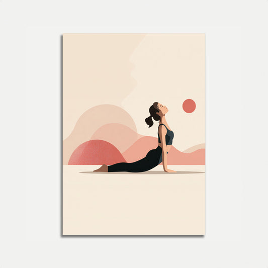 Yoga-Poster Sonnenuntergang Berg