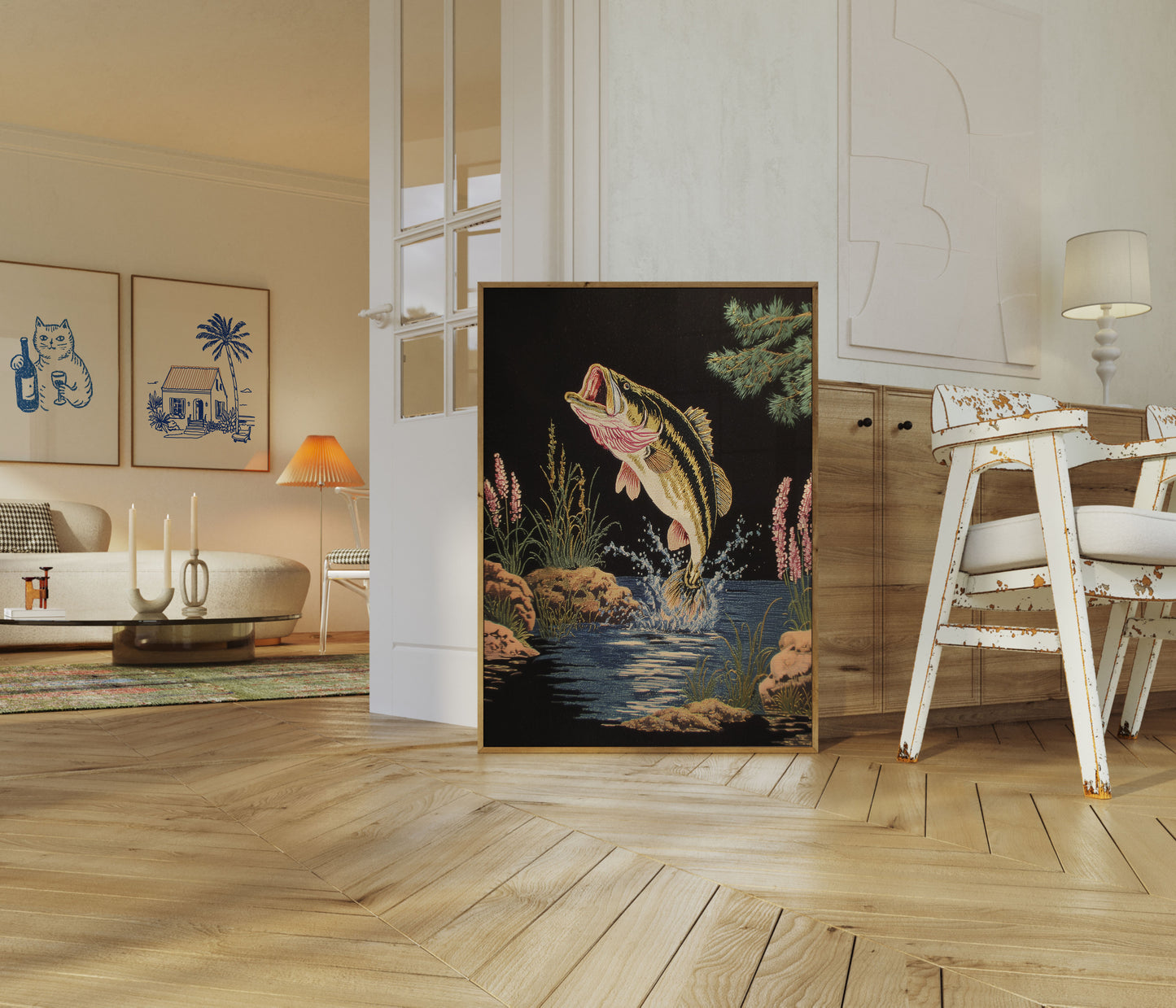 Jumping Bass Fishing Poster