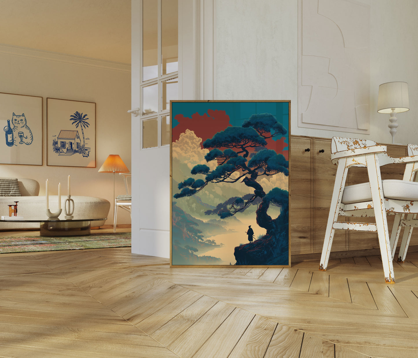 Warrior Under Ancient Tree Poster