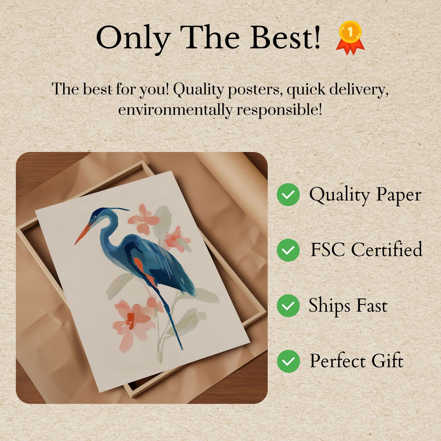 Blue Heron Elegance Poster