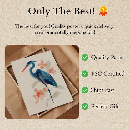 Blue Heron Elegance Poster