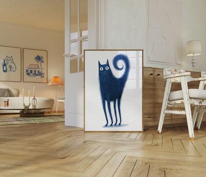 Furry Blue Cat Whiskers Poster