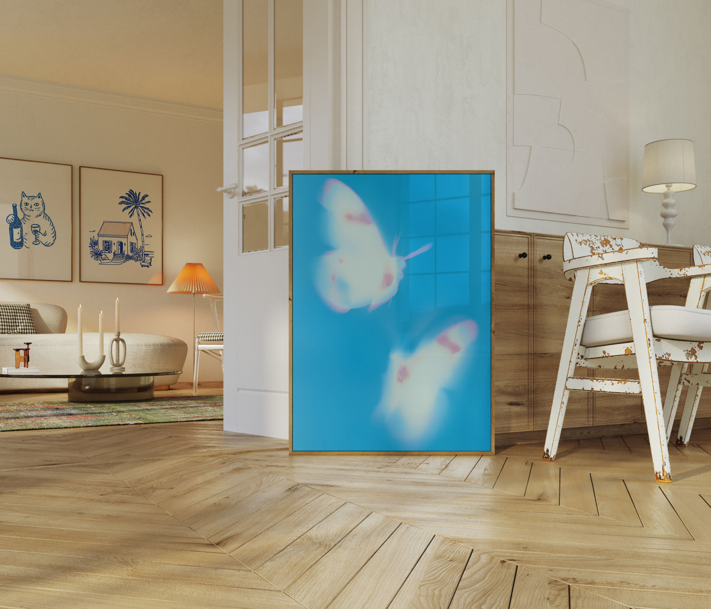 Ethereal Blue Butterfly Poster
