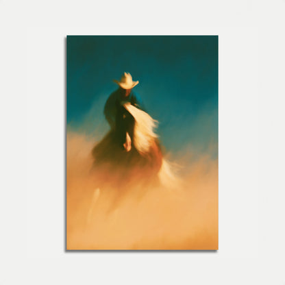 Cowboy in Desert Dust Poster