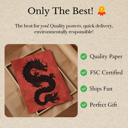 Midnight Dragon Serpent Poster