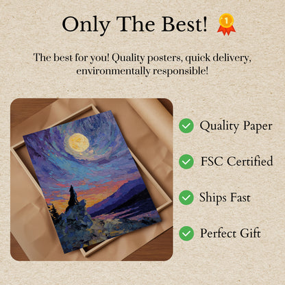 Moonlit Wolf Wilderness Poster