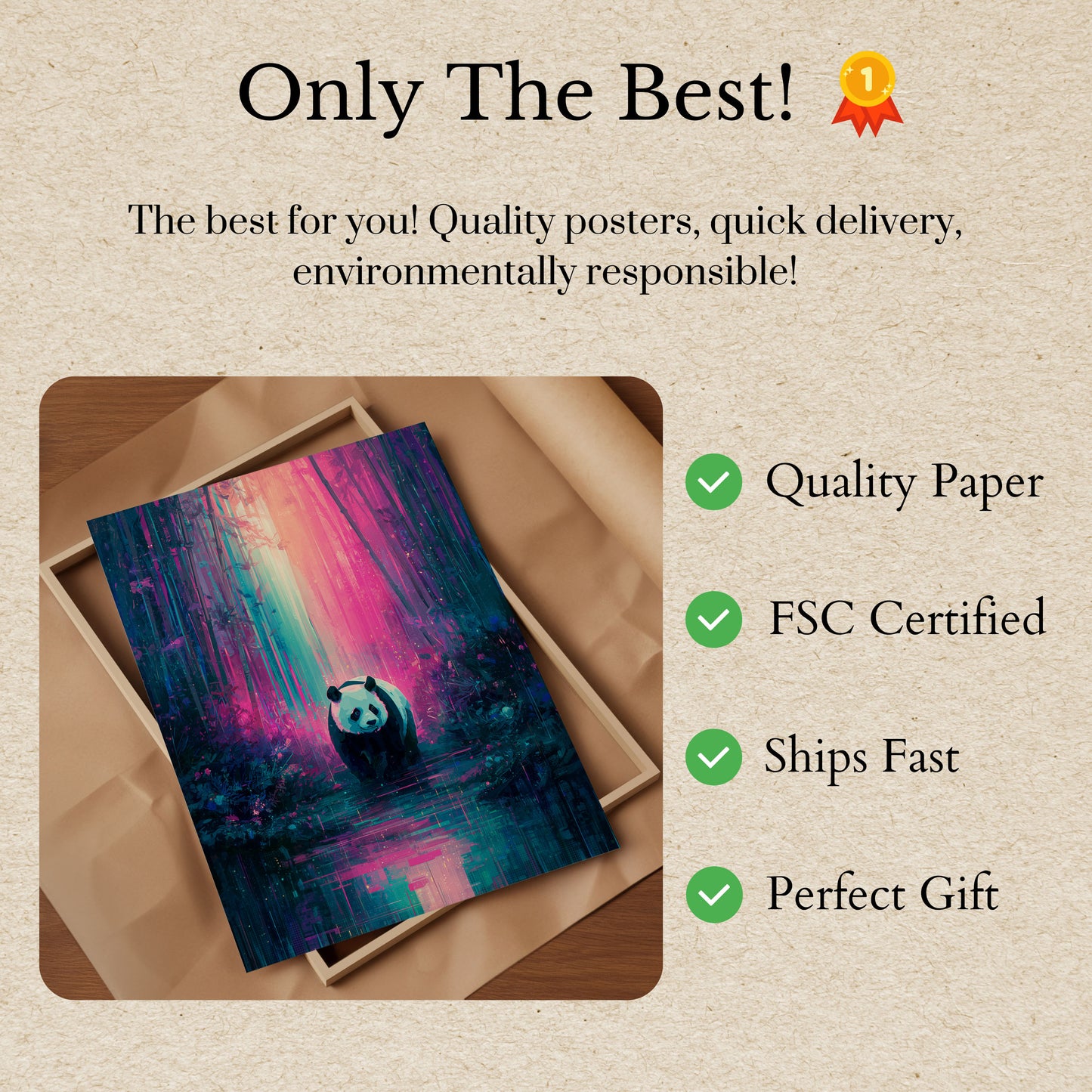 Enchanted Panda Forest Poster