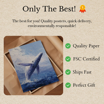 Majestic Whale Leap Poster