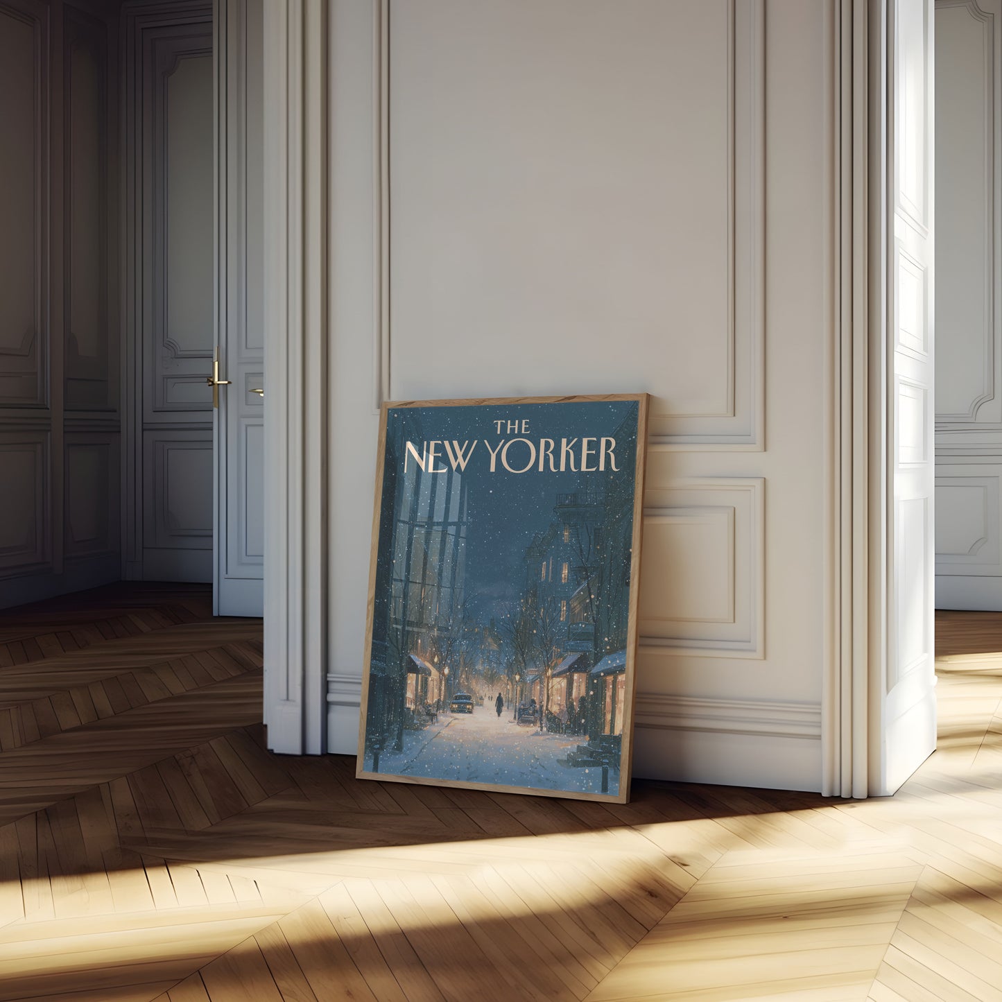 Snowy New York Winter Night Poster