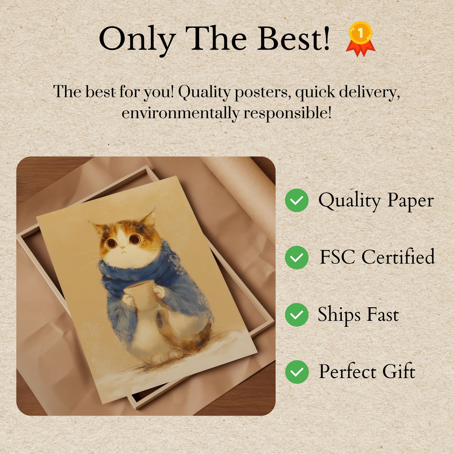 Cozy Cat Coffee Morning Poster