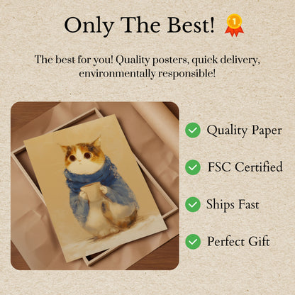 Cozy Cat Coffee Morning Poster