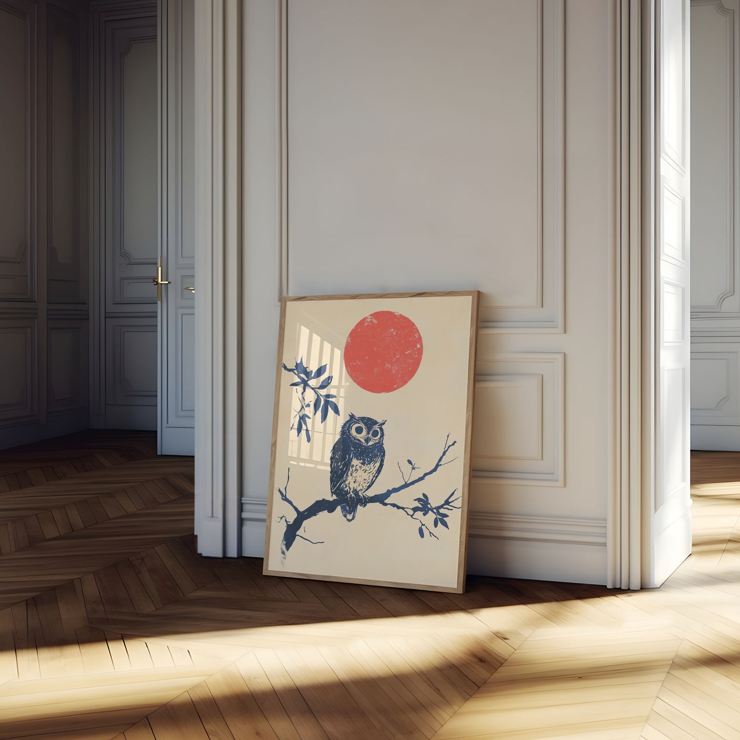 Owl Under the Red Moon Poster