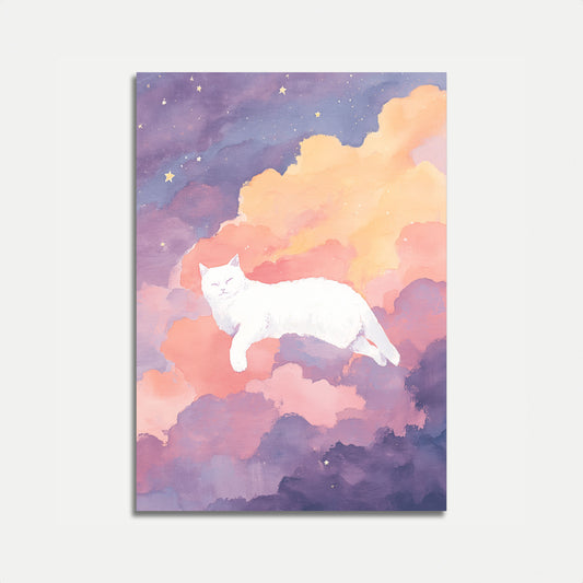 Sleeping Cat in Clouds Poster