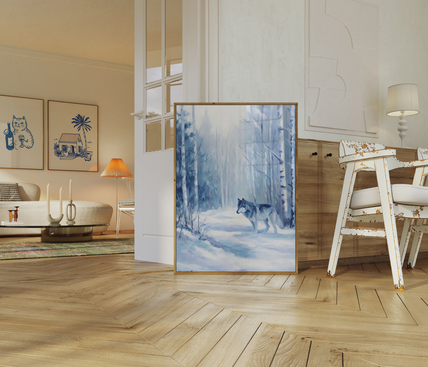 Silent Winter Wolf Poster