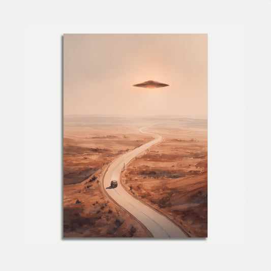 Alien Encounter Desert Road Poster