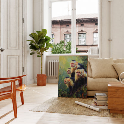 Póster de Retrato Familiar de Monos