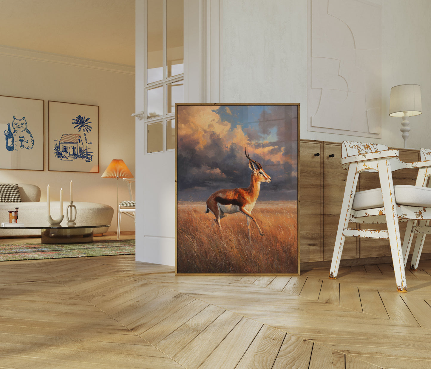 Impala i gyllent gresslandet plakat