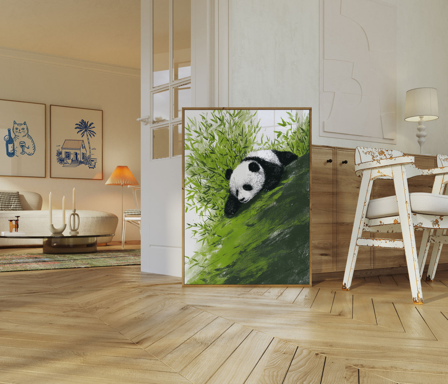 Reuzenpanda Rustend op Tak Poster