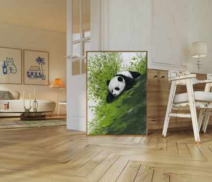 Reuzenpanda Rustend op Tak Poster