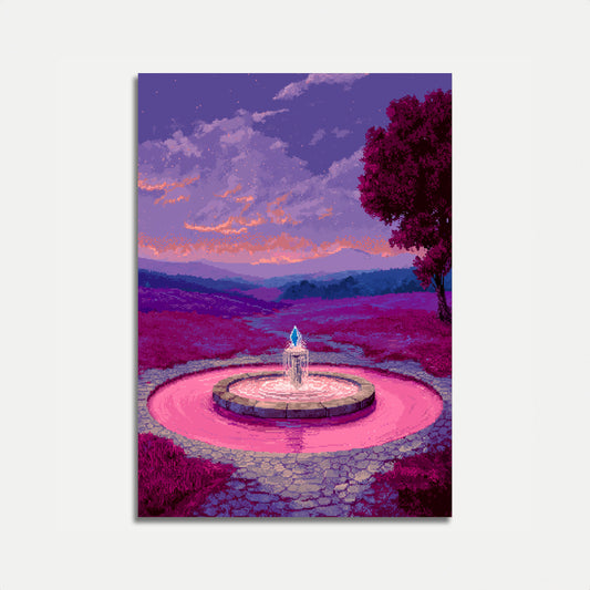 Enchanted Twilight Fountain Poster