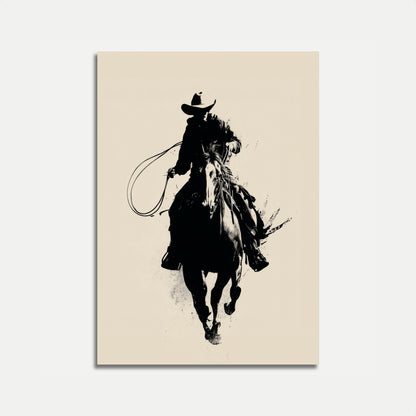 Lone Cowboy Riding Poster